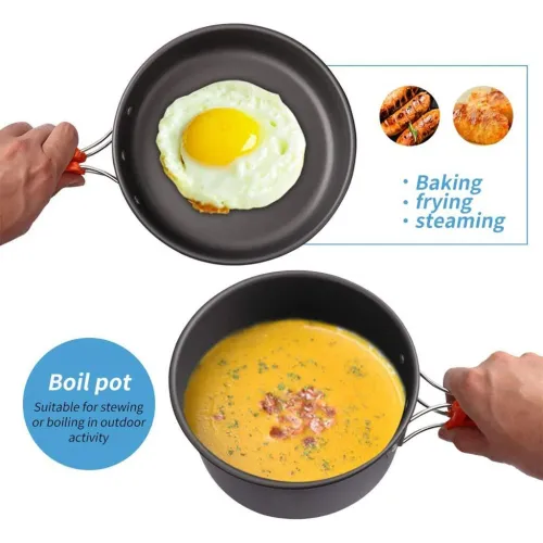 Set Cuisine Portable en Aluminium pour Outdoor  Camping et Randonnée