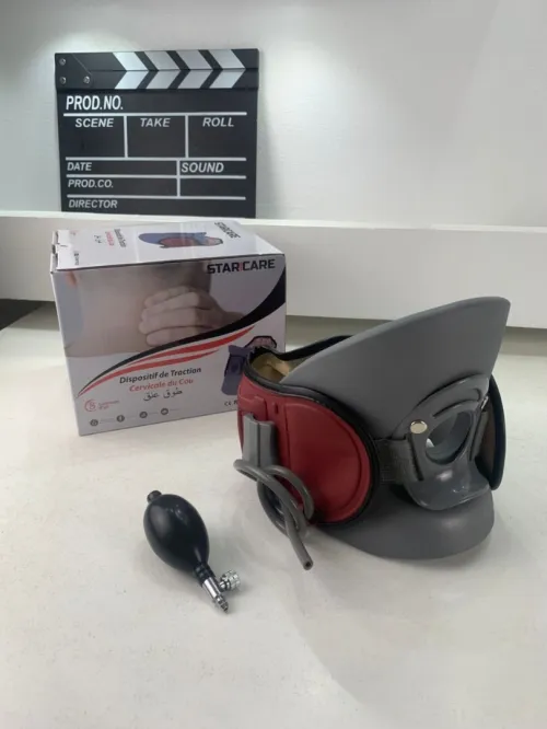 Appareil de Traction Cervicale Gonflable avec Pompe - Correcteur de Posture du Cou