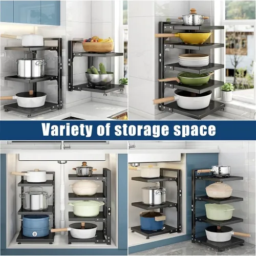 Support Casseroles sous Meuble Réglable à 7 Niveaux  Gain de Place