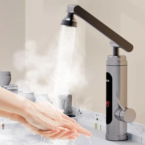 Robinet Chauffe-eau Instantané Électrique 3000W avec Écran Digital