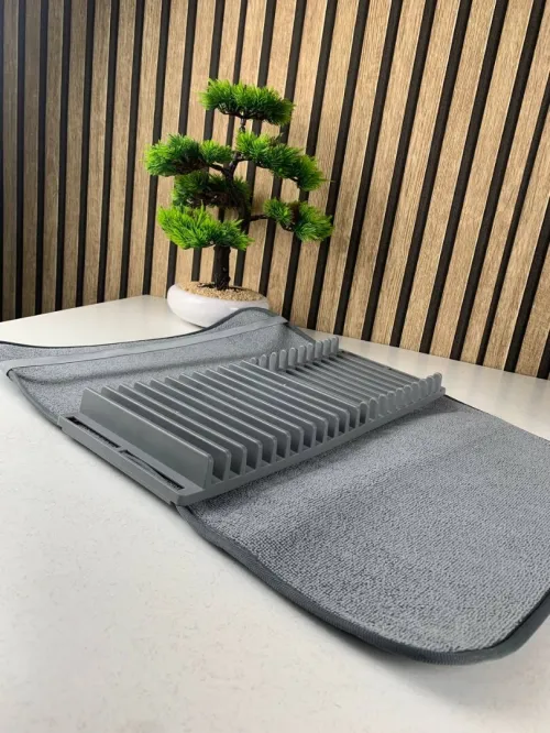 Tapis Égouttoir en Microfibre avec Base Amovible  Séchage Rapide