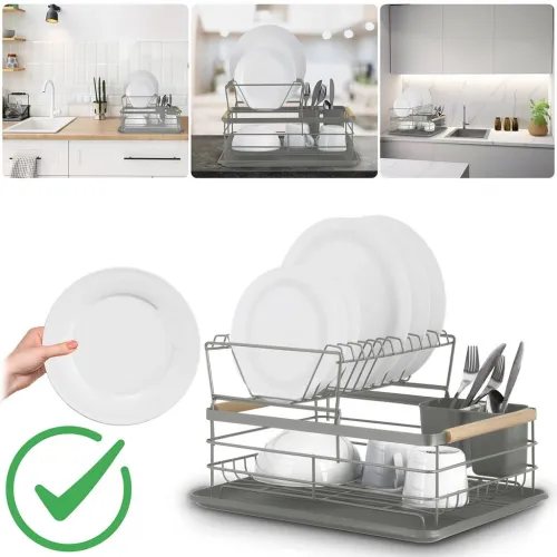 Égouttoir Double Niveau Premium avec Plateau pour Cuisine