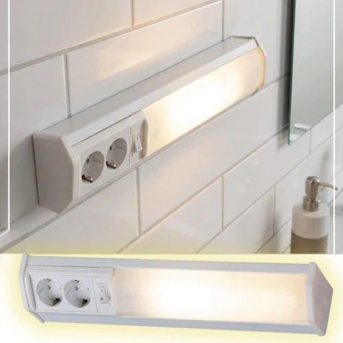 Lampe Murale 10W LED 50cm Design Linéaire avec Double Prise