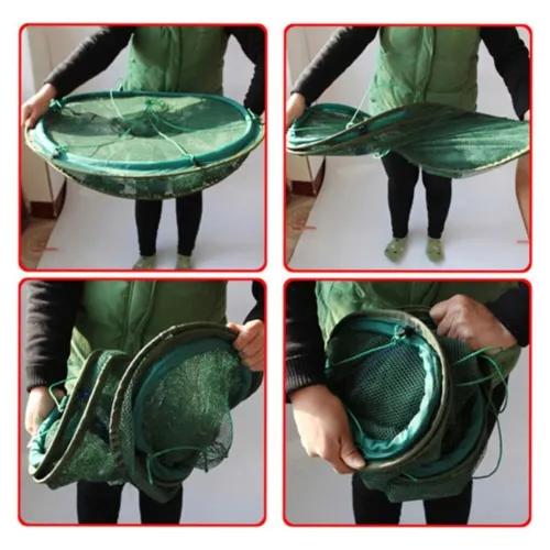 Filet Piège de Pêche 70cm Rond avec 20 Ouvertures - Facile à Transporter