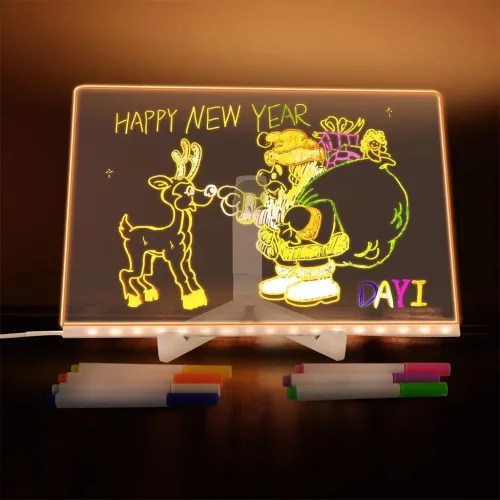 Tableau à Dessin LED coloré + 4 stylos - 30x20cm