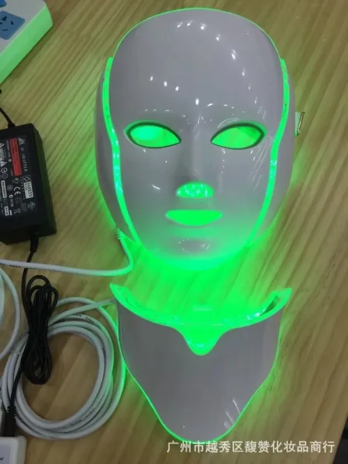 Masque LED Thérapie Photonique  Anti-Âge et Rides, 7 Couleurs Visage Cou