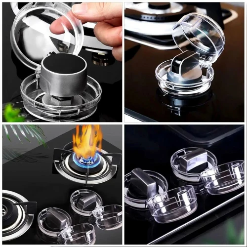 Pack de 4 Protections Transparentes pour Boutons de Plaque à Gaz