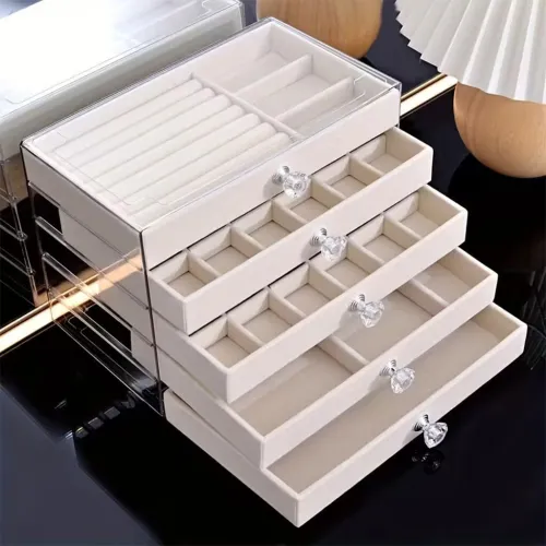 Support de Rangement Bijoux en Acrylique Design Élégant 5 Niveaux