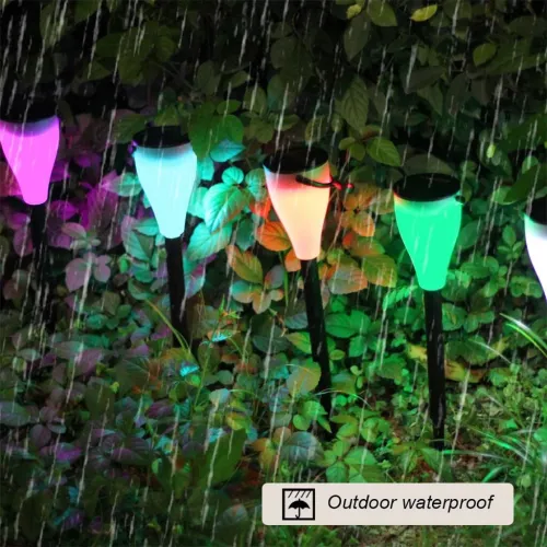 Lot de 6 Lampes Solaires Extérieures Étanches Ambiance Magique à 7 Couleurs pour Jardin et Terrasse