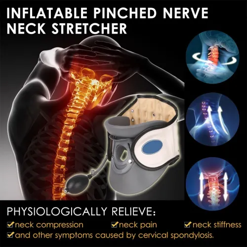 Appareil de Traction Cervicale Gonflable avec Pompe - Correcteur de Posture du Cou