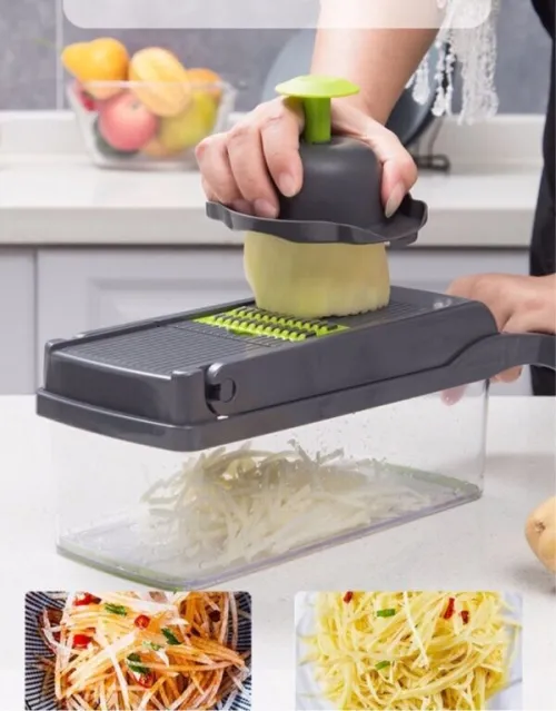 Hachoir à légumes multifonctionnel 14in1 , trancheur, mandoline, hachoir à oignons  pomme de terre