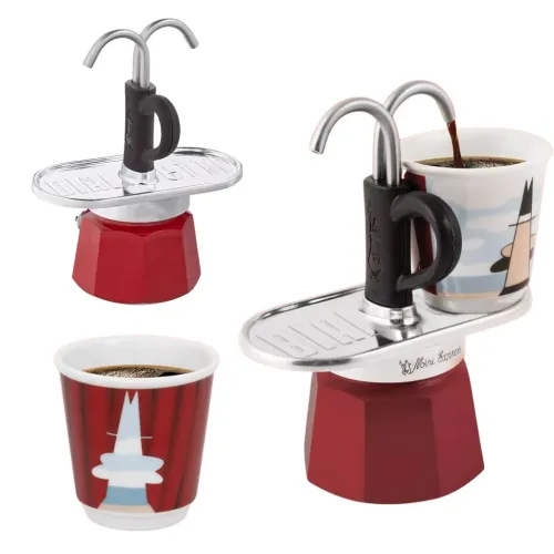Cafetière Multifonction 2 Tasses - Fontaines Doubles et Mousseur
