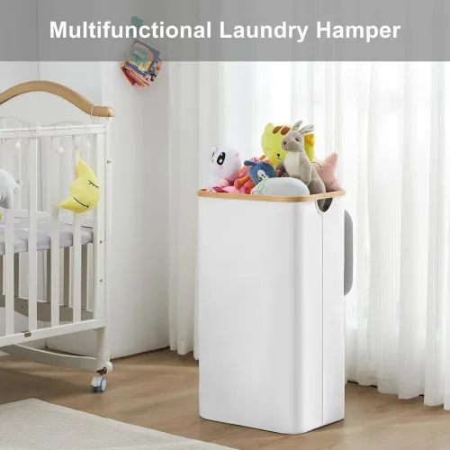 Panier à Linge 70L Pliable avec Couvercle  Robuste et Pratique