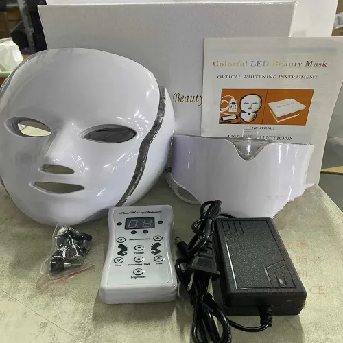 Masque LED Thérapie Photonique  Anti-Âge et Rides, 7 Couleurs Visage Cou