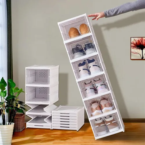 Rangement Chaussures Transparent Pliable 6 Étages