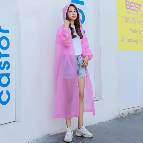 Manteau imperméable à capuche transparent, léger et réfléchissant,