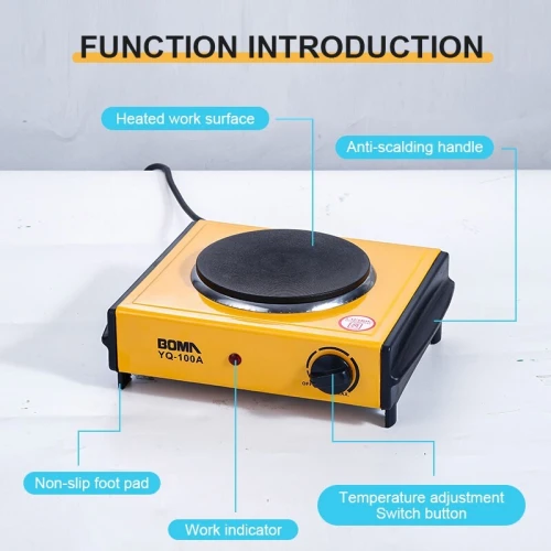 Mini Plaque de Cuisson Électrique 1000W Portable et Robuste