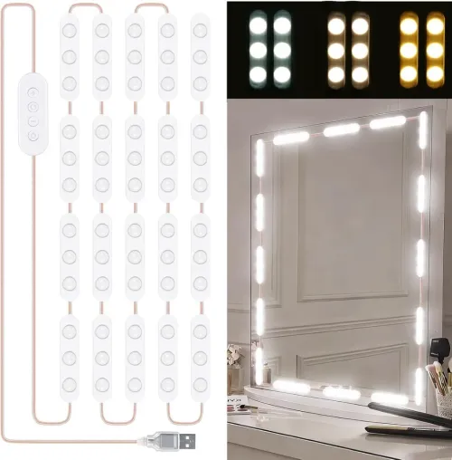 Éclairage LED pour Miroir de Maquillage  10 Ampoules avec Commande Tactile