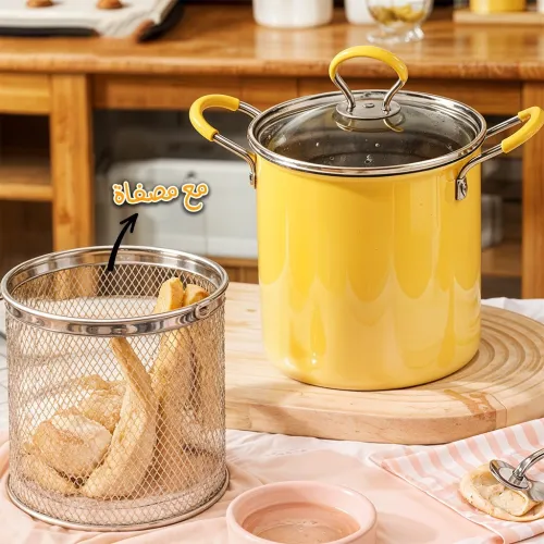 Mini friteuse en acier inoxyd 2L avec couvercle et filtre à huile