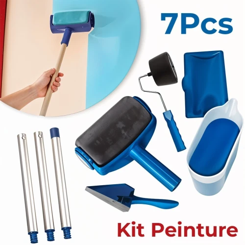kit Rouleau de peinture mural 7 pièces multifonctionnel