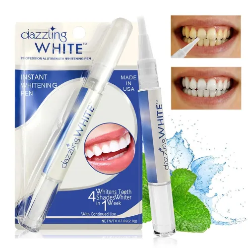 Stylo pour Blanchiment des Dents 2 Parties avec Brosse Douce