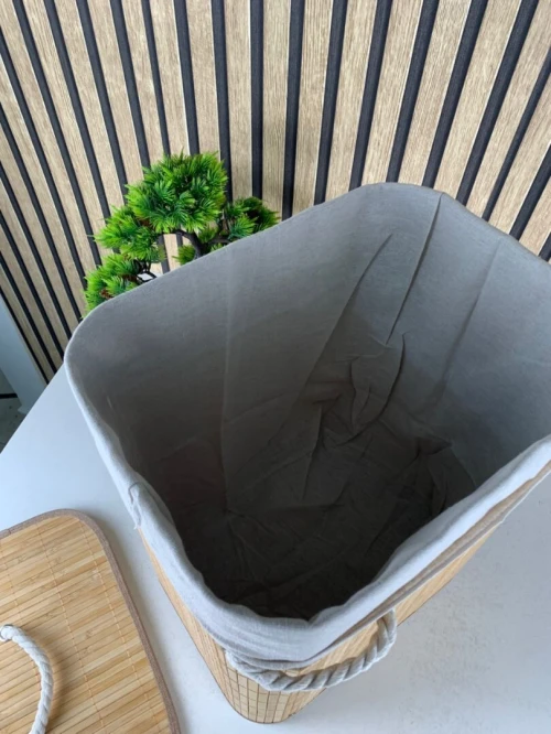 Panier à Linge Bambou Grand Format  Rangement Pratique et Élégant
