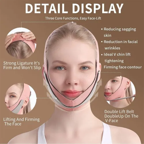 Sangle de levage du visage avec double réduction de menton