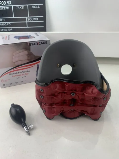 Appareil de Traction Cervicale Gonflable avec Pompe - Correcteur de Posture du Cou
