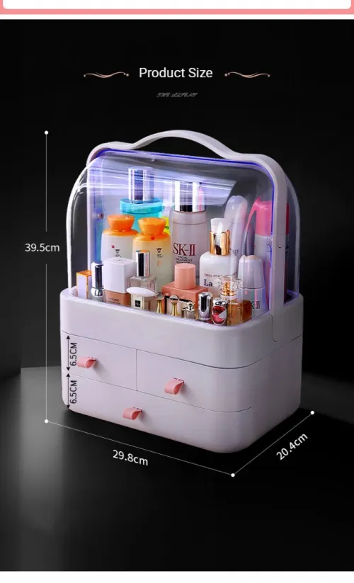 Boîte De Rangement Pour Maquillage Et Cosmétiques Avec 3 Tiroirs