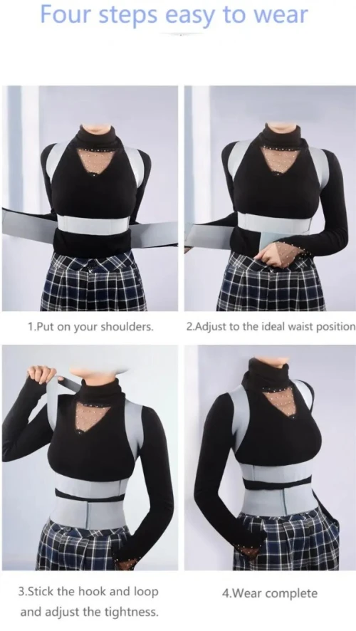 Ceinture Correcteur de Posture du dos réglable, respirant - حزام مصحح وضعية الظهر قابل للتعديل