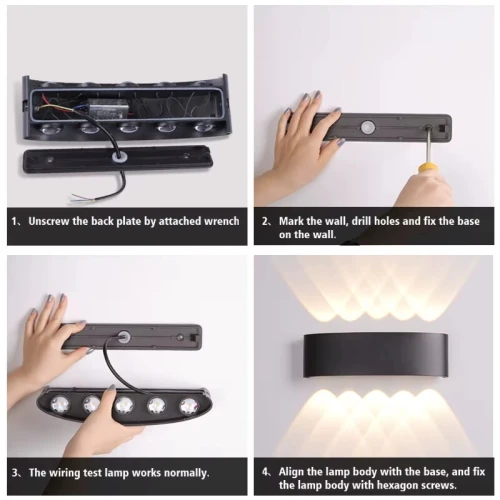Applique Murale étanche LED 8W Lumière Blanc Chaud 6500K  مصباح جداري