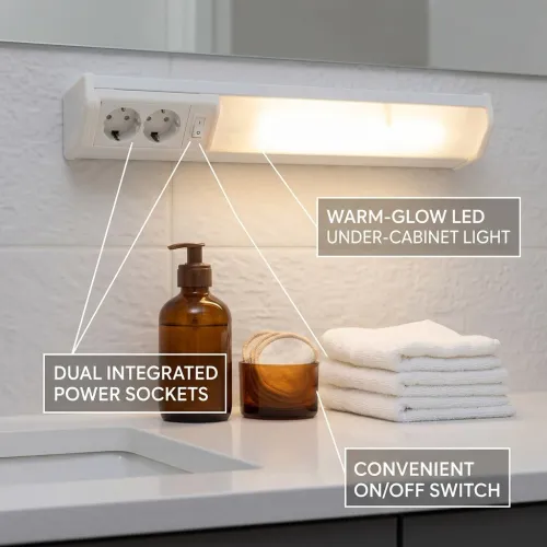 Lampe Murale 10W LED 50cm Design Linéaire avec Double Prise