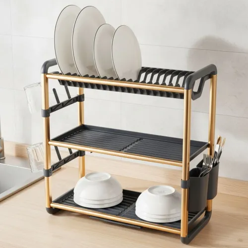 Support de Séchage Vaisselle 3 Étages en Aluminium  SX-841