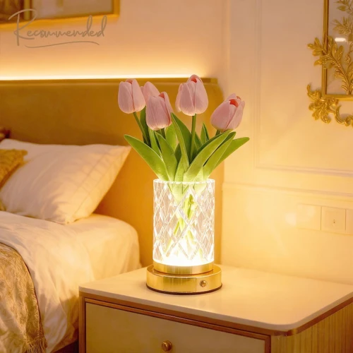 Vase LED en Cristal avec Contrôle Tactile  Éclairage RGB