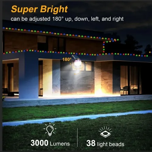 Applique Murale Solaire  Détecteur de Mouvement + Guirlande LED