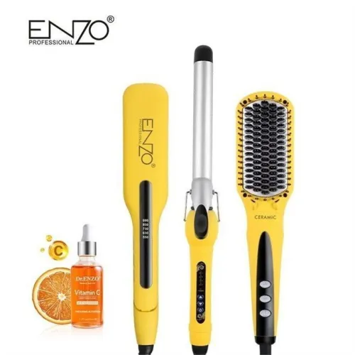 Coffret Triu 3en1 Lisseur, Boucleur, Brosse Lissante, Sérum Vitamin C