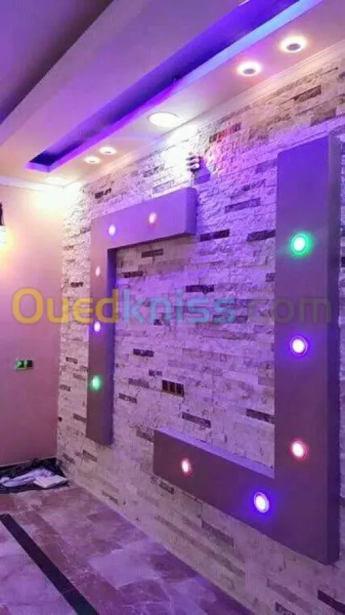 Faux plafond placoplatre. Aluminium Cl
