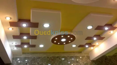 Faux plafond placoplatre. Aluminium Cl