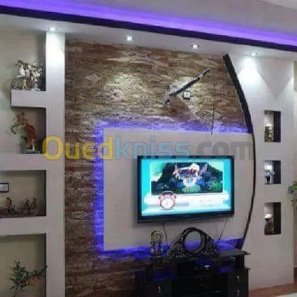 Faux plafond placoplatre. Aluminium Cl