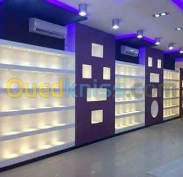 Faux plafond placoplatre. Aluminium Cl
