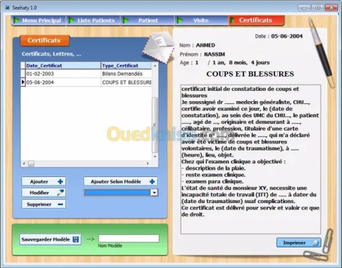 Gestion Cabinet Médical - Seehaty