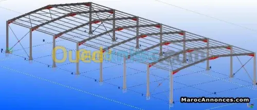 etude dessin structure en charpente 