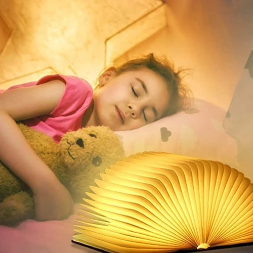 Livre lumineux LED pliable en bois 5 Modes d'éclairage rechargeable