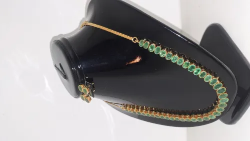 Parrure or 21 carats + veritable emeraude