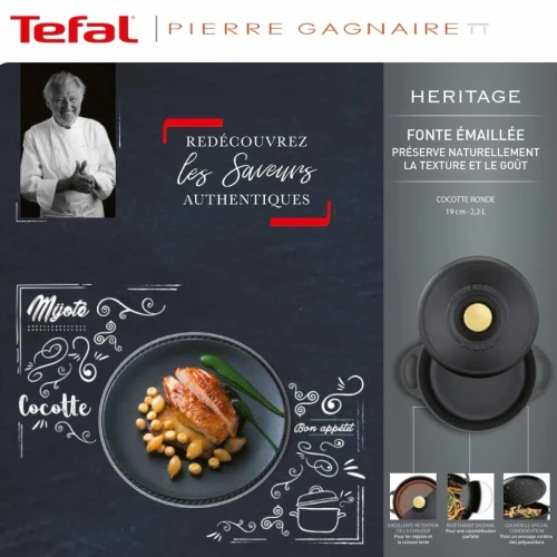 Cocotte Fonte D'acier Ovale TEFAL Pierre Gagnaire Heritage 34x26cm / 7,2l - E2230504