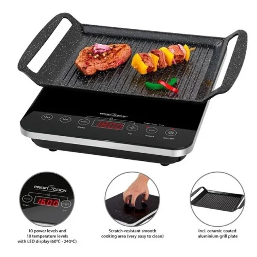 Plaque De Cuisson À Induction Avec Grils 2000w ProfiCook PC-ITG 1130