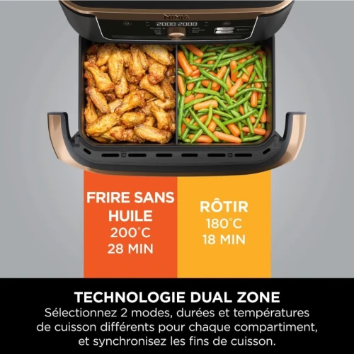 Friteuse Sans Huile Ninja Foodi Flex 10,4L Noir & Cuivre AF500EUDBCP