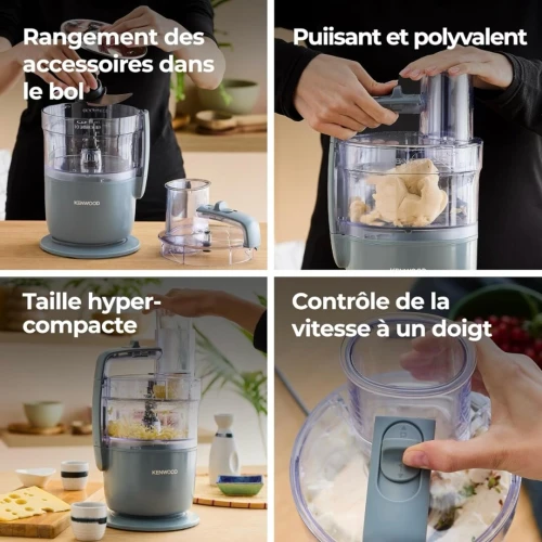 Robot Kenwood MultiPro Go, Compact ,Couper,Râper,Mixer Et Pétrir La Pâte 1,3L 650W
