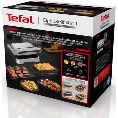 Grill À Viande Tefal OptiGrill 4En1 Intelligent 2100W 9 Programmes GC774D10