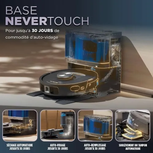 Aspirateur Robot Laveur Shark PowerDetect NeverTouch Autovidant RV2800YEEU